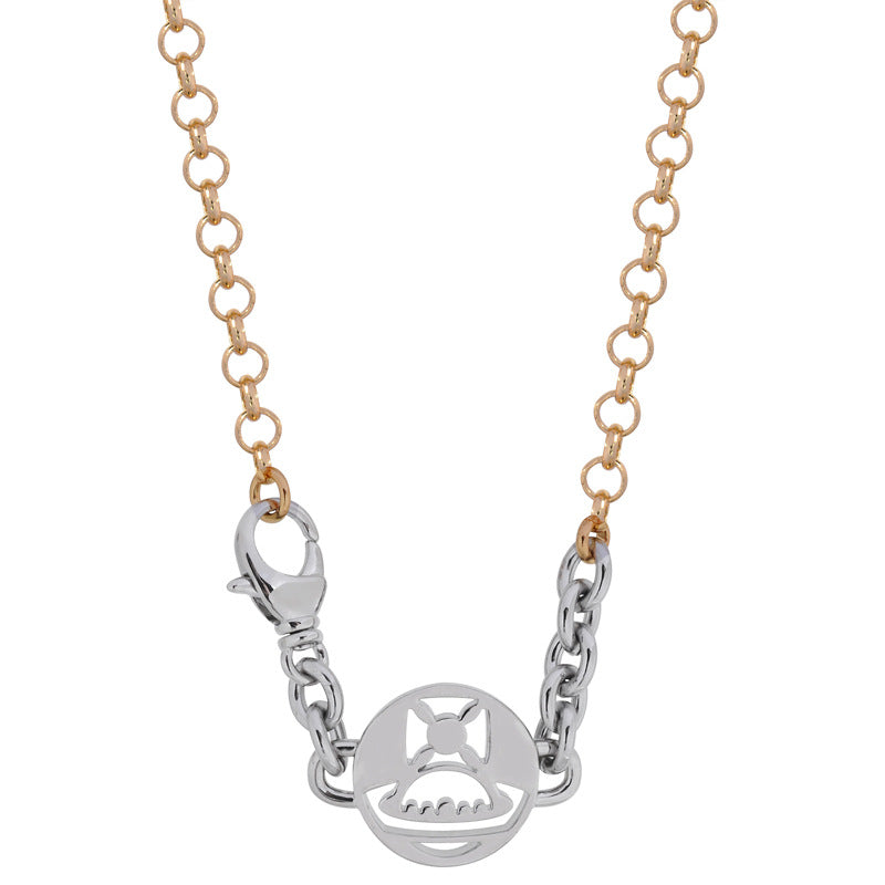 Vivienne Westwood mask round brand two-color chain necklace