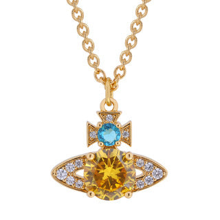 Vivienne Westwood new color matching big water drop pendant necklace for women