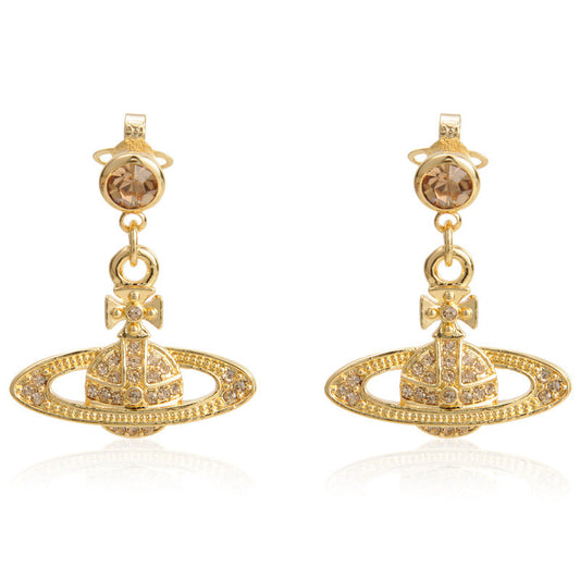 Vivienne Westwood full diamond classic orb eardrops