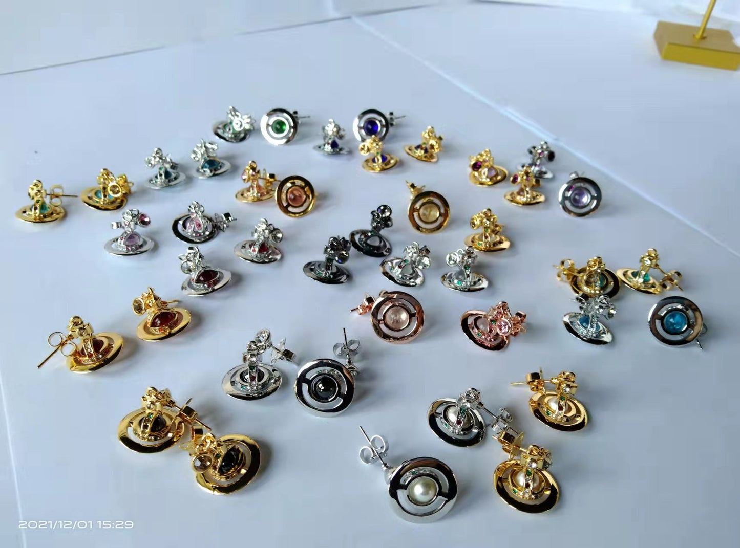 Vivienne Westwood 6MM orb lettering glass bead earring