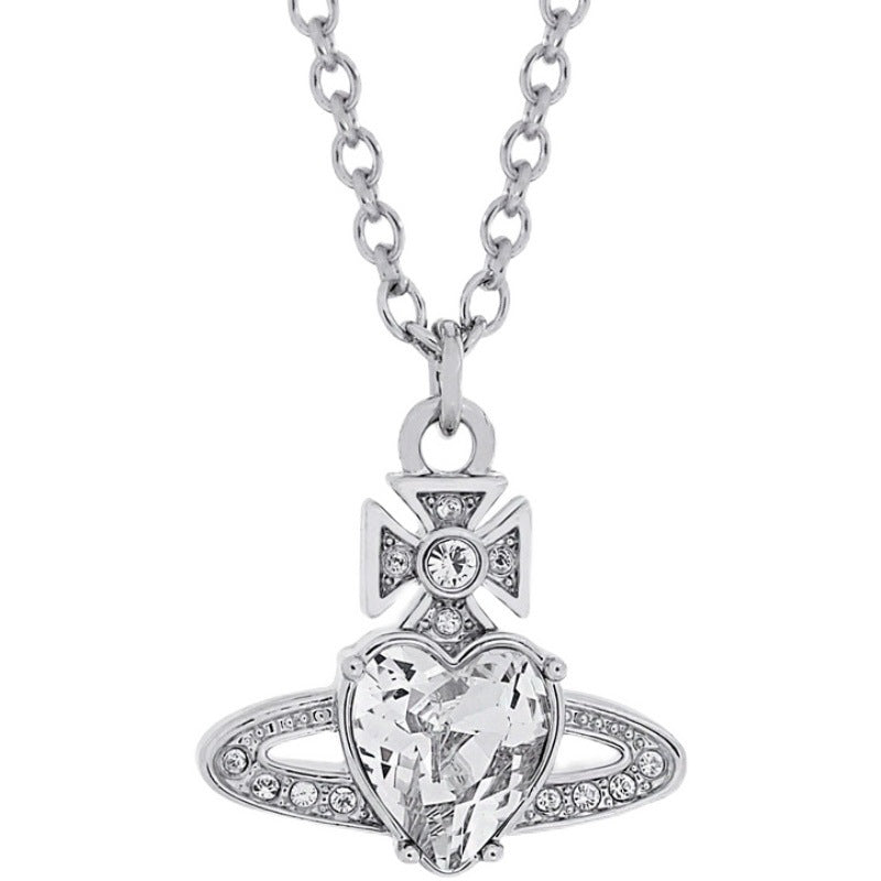 Vivienne Westwood loving heart zircon pendant necklace