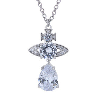 Vivienne Westwood new small water drop full diamond pendant necklace
