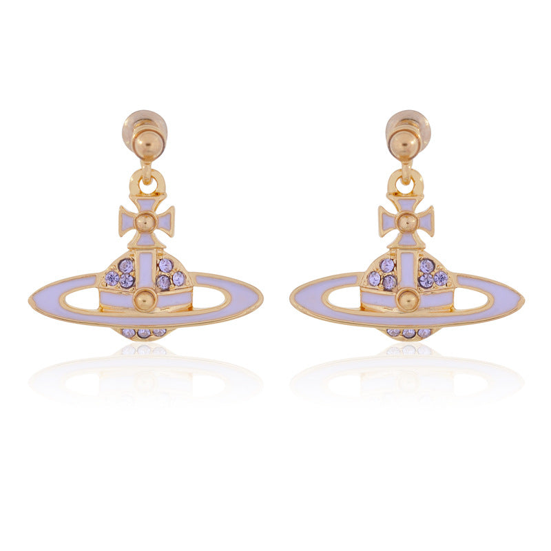Vivienne Westwood paint stud earrings punk European and American style eardrops