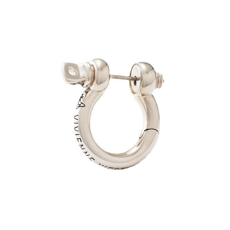 Vivienne Westwood counter new MINERVA ear studs elegant silver