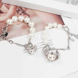 Vivienne Westwood large and small pearls wings Paw bracelet niche European and American punk fashion
