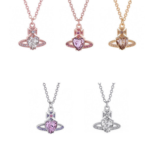 Vivienne Westwood loving heart zircon pendant necklace