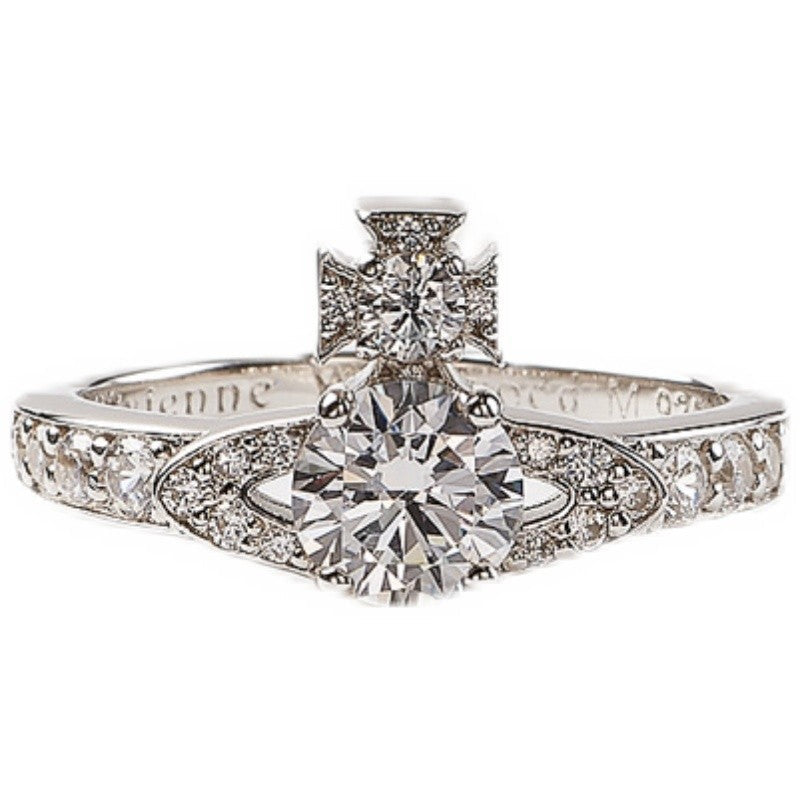 Vivienne Westwood ISMENE full diamond ring ins style advanced sense
