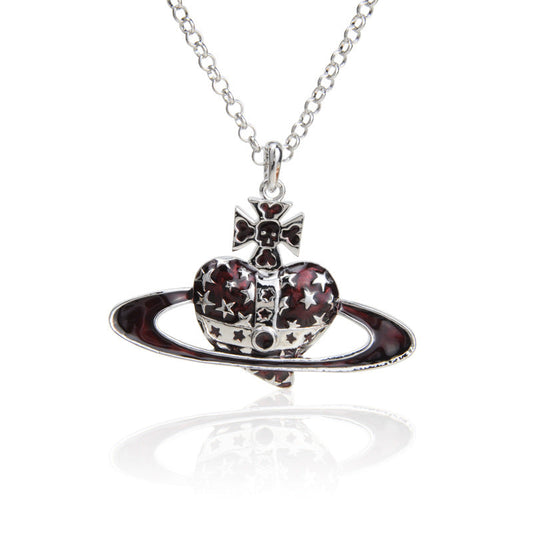 Vivienne Westwood color matching love pendant necklace temperament High sense