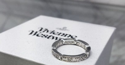 Vivienne Westwood THETIS ring silver stitching logo