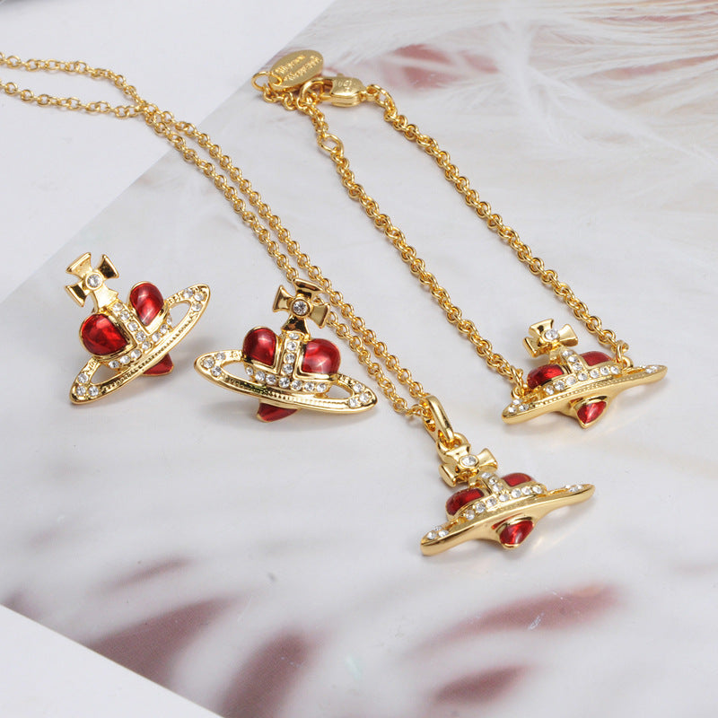 Vivienne Westwood paint love heart series pendant necklace