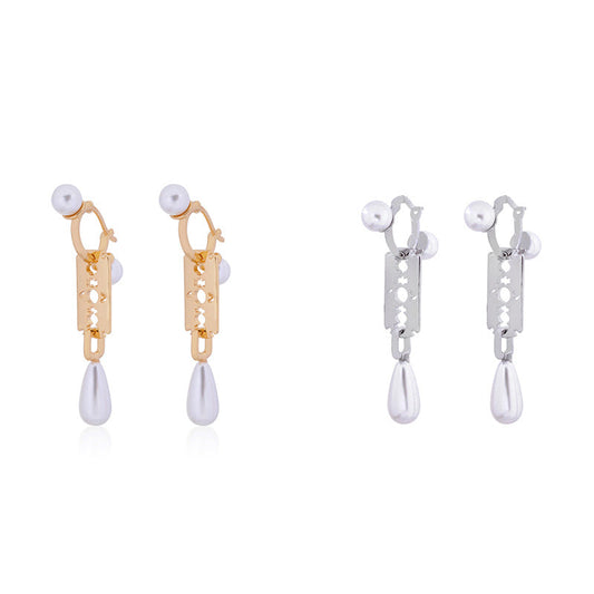 Vivienne Westwood Pearl Blade series earrings light luxury all-match punk