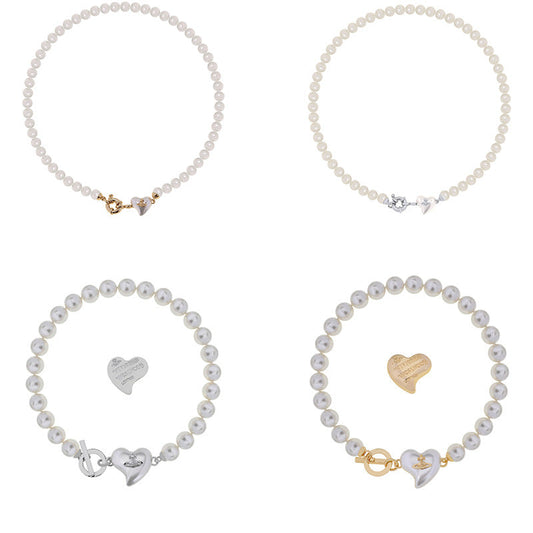 Vivienne Westwood big pearl heart necklace