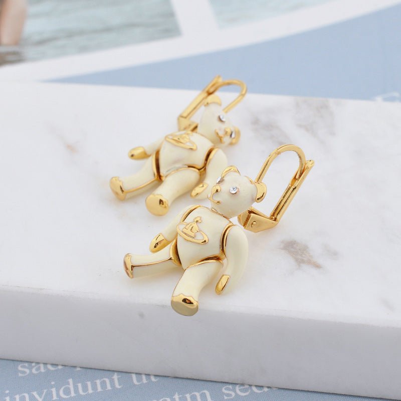 Vivienne Westwood vintage paint bear earrings movable joint
