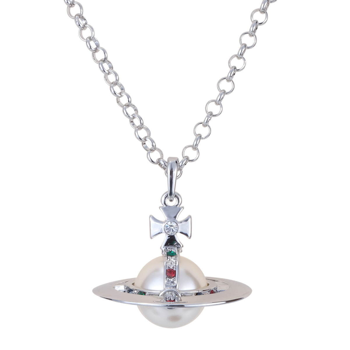 Vivienne Westwood Three-dimensional micro glass bead non-engraved pendant necklace
