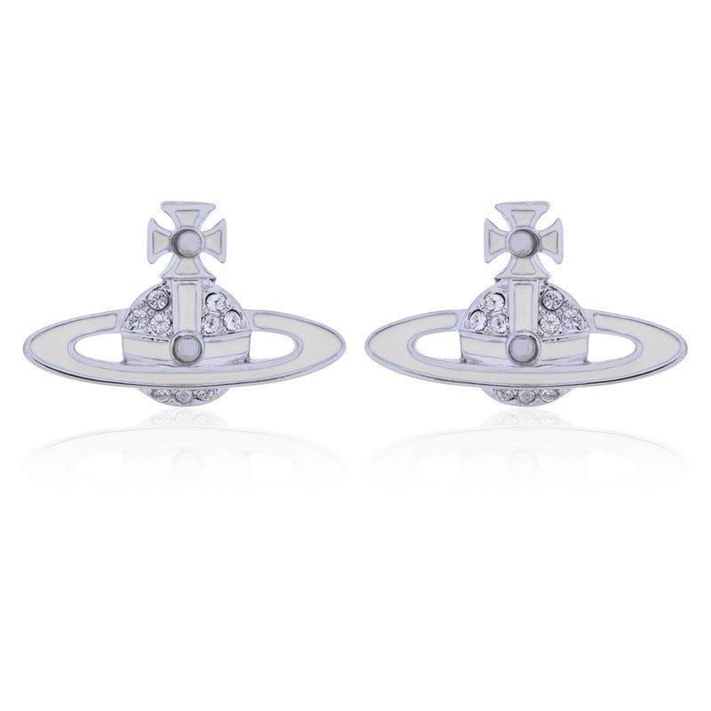 Vivienne Westwood paint stud earrings punk European and American style eardrops