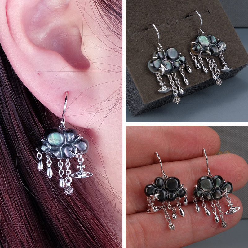 Vivienne Westwood vintage distressed a little cloud earrings women punk spot accessories