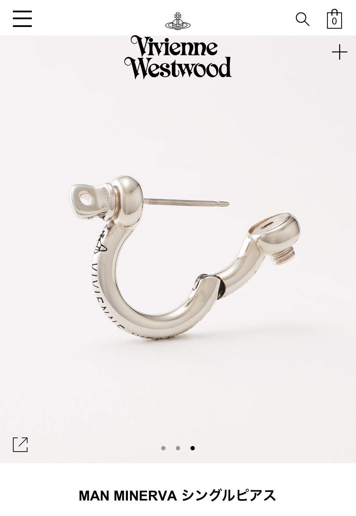 Vivienne Westwood counter new MINERVA ear studs elegant silver