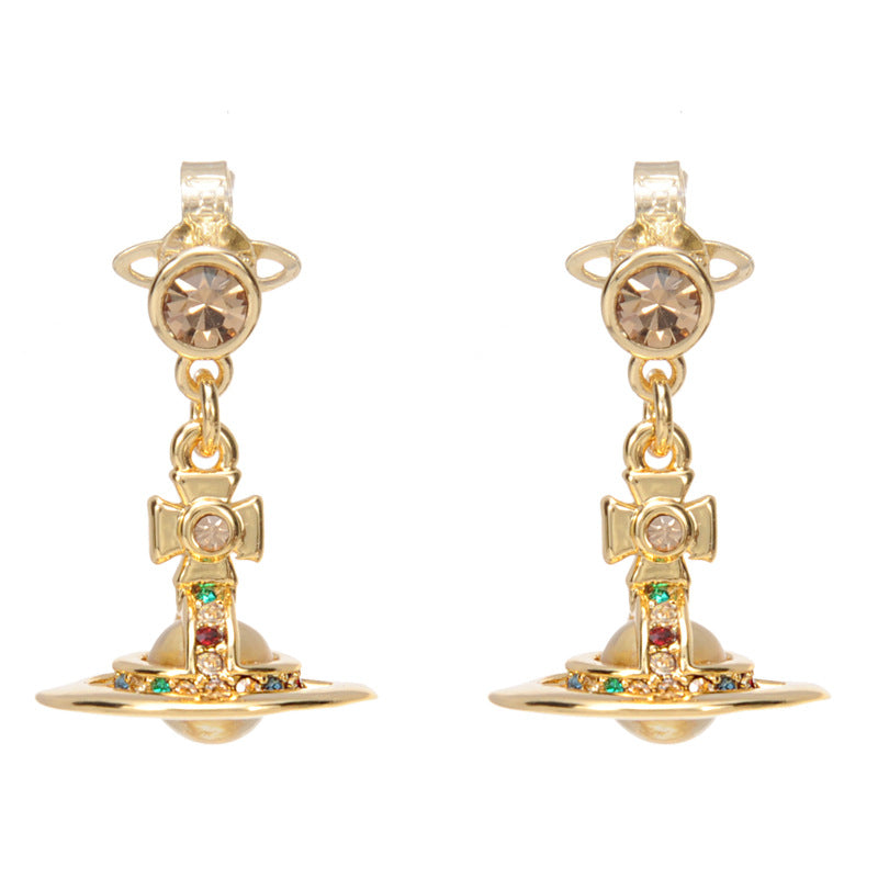 Vivienne Westwood 6MM orb lettering glass bead earring