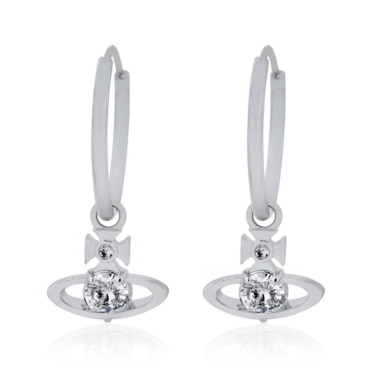 Vivienne Westwood four-claw Zircon stud earrings small and exquisite