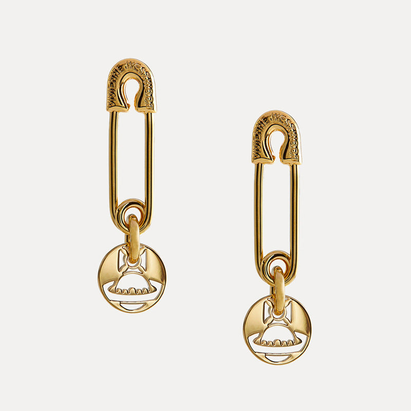 Vivienne Westwood clip pin studs hollow stud earrings punk accessories