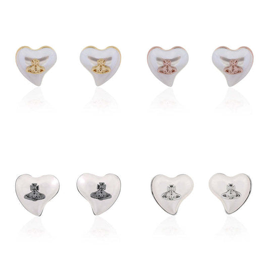Vivienne Westwood love series epoxy stud earrings luxurious and personalized punk