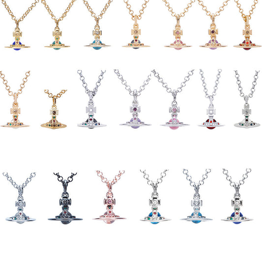 Vivienne Westwood small stereo micro glass bead necklace gold silver Black three colors