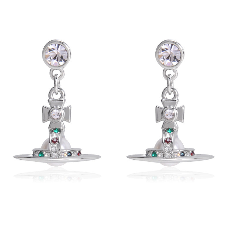 Vivienne Westwood 6MM orb lettering glass bead earring