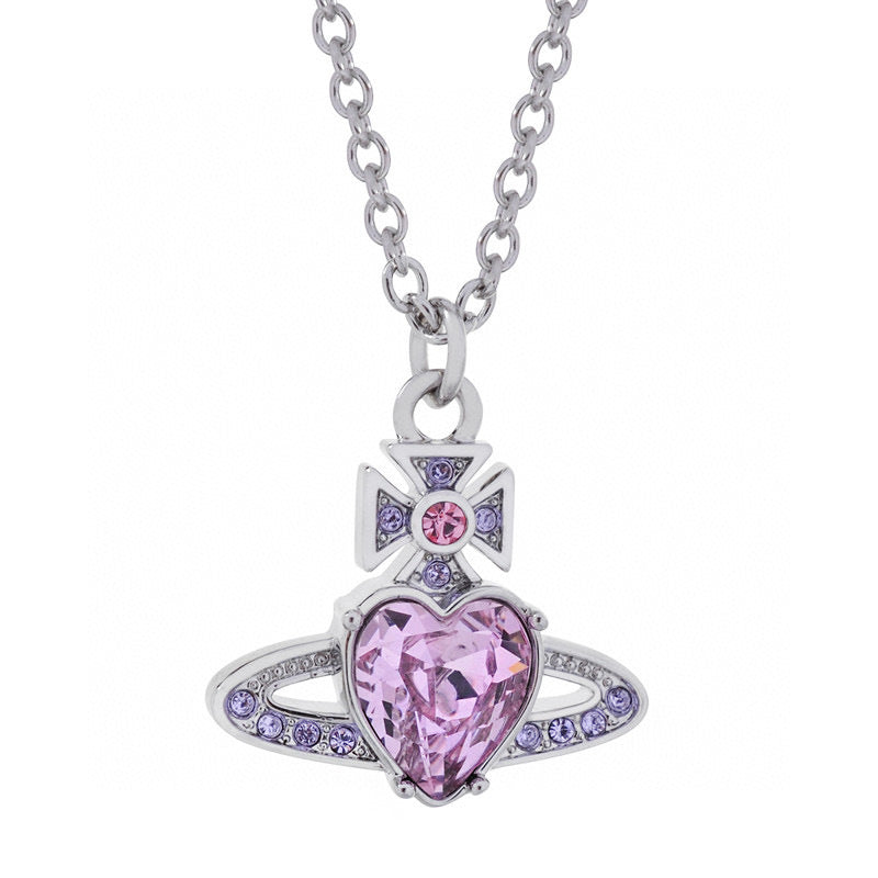 Vivienne Westwood loving heart zircon pendant necklace