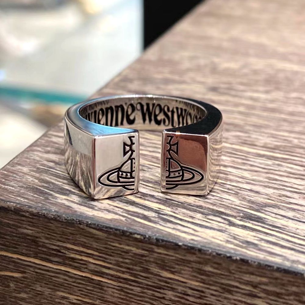 Vivienne Westwood open split ring black gold European and American personalized punk