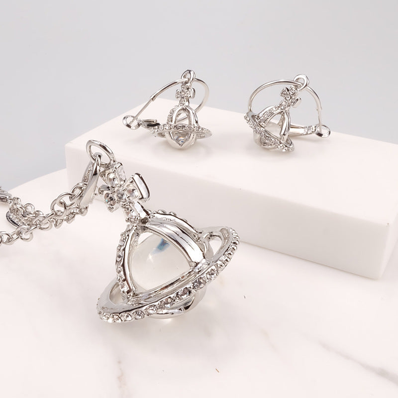Vivienne Westwood Crystal three-dimensional pendant necklace