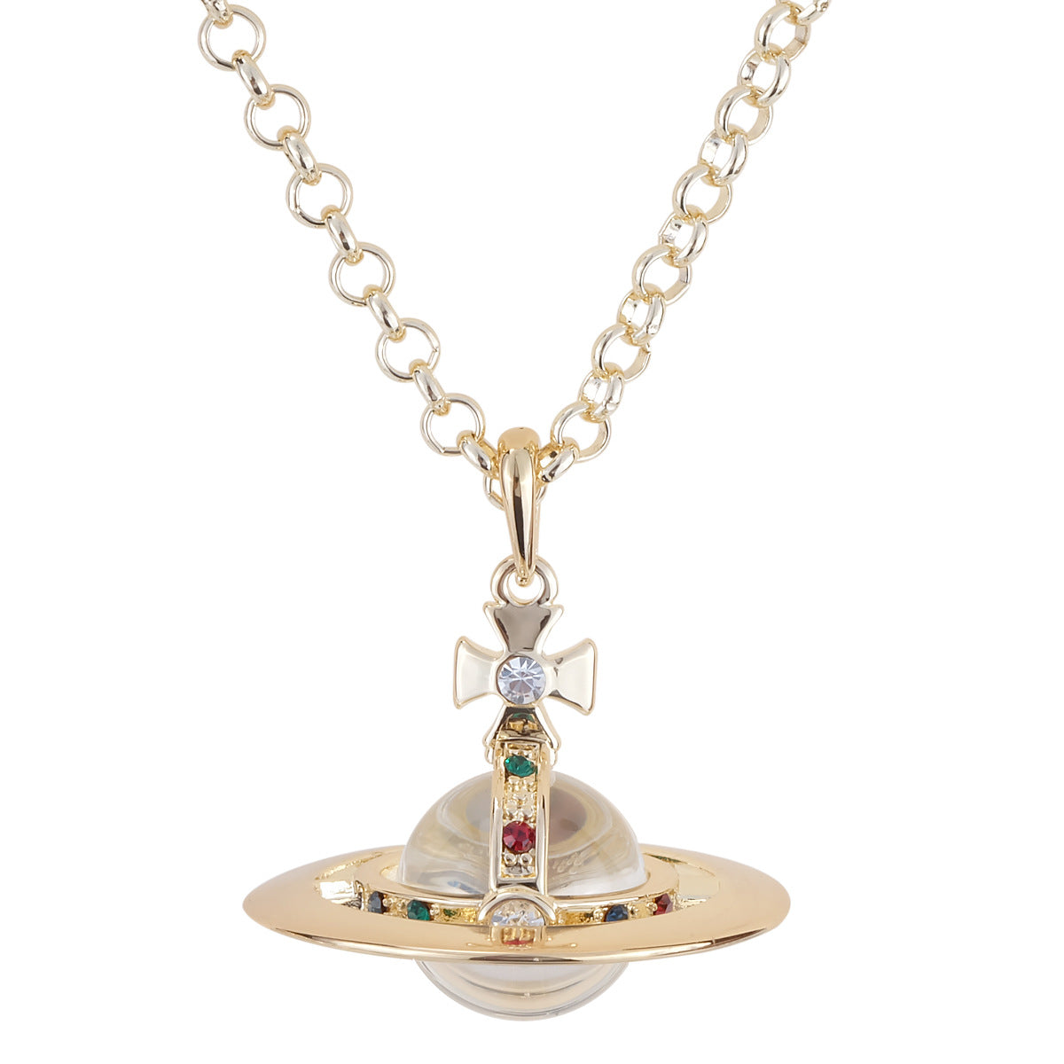 Vivienne Westwood Three-dimensional micro glass bead non-engraved pendant necklace