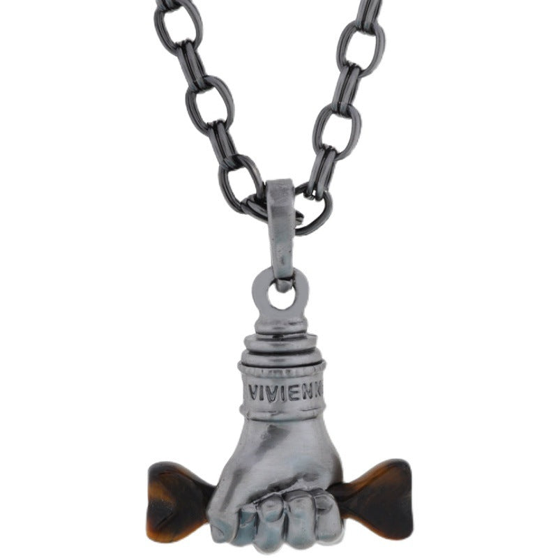 Vivienne Westwood vintage hand-held bone pendant necklace punk