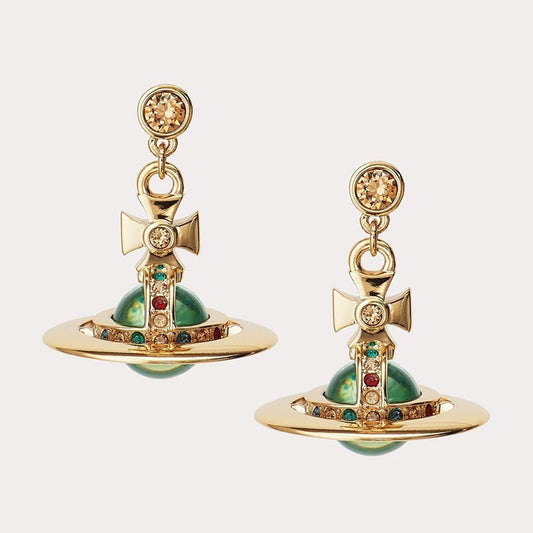 Vivienne Westwood Japan limited three-dimensional earrings green gold medium advanced