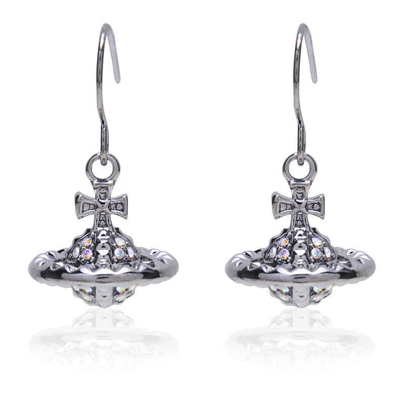 Vivienne Westwood European and American style rivet series stud earrings light luxury punk earrings