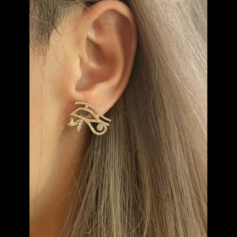 Vivienne Westwood Eye of Horus ear studs key earrings punk