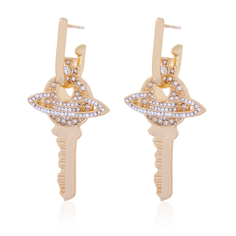 Vivienne Westwood Eye of Horus ear studs key earrings punk