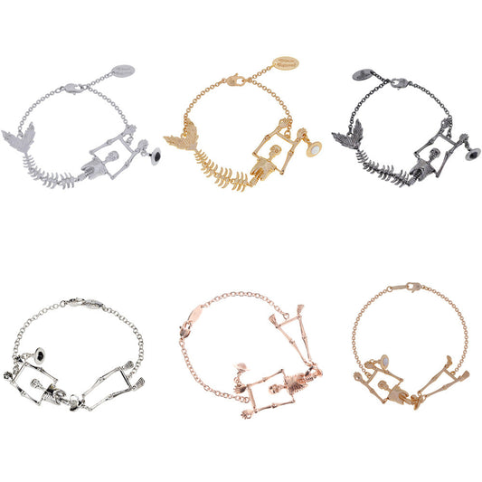 Vivienne Westwood people Fishbone skull series bracelet unique punk style