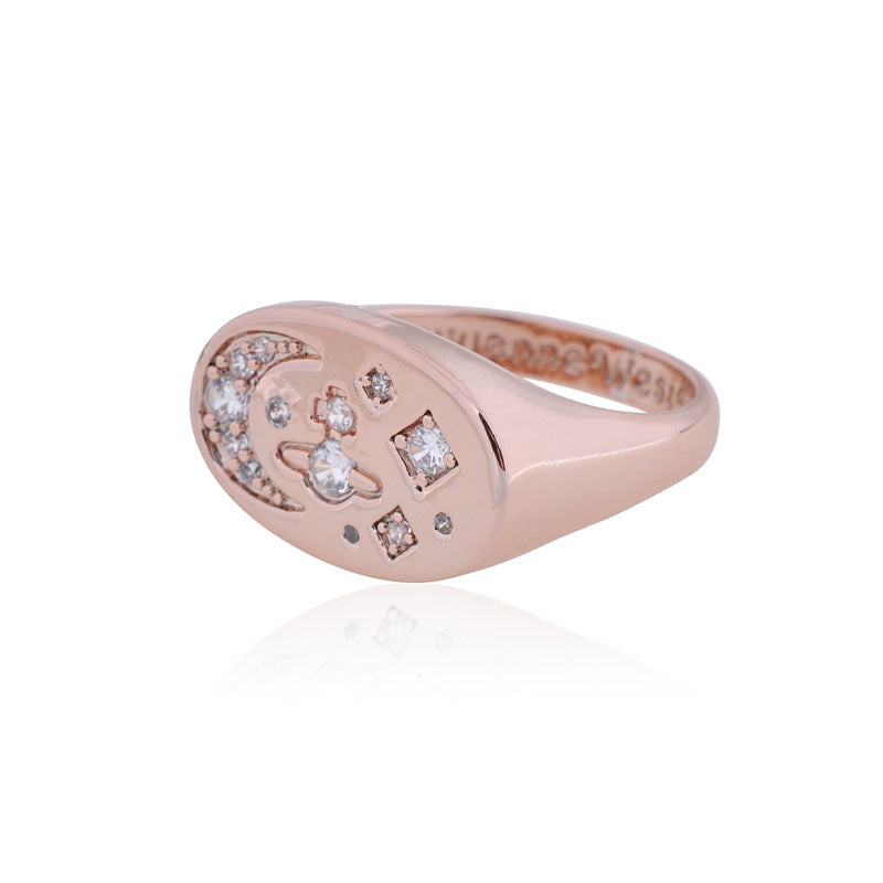 Vivienne Westwood star moon ring european and american personalized punk