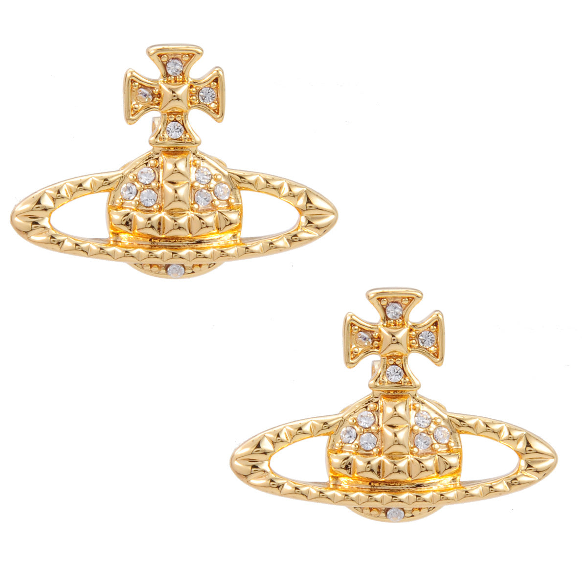 Vivienne Westwood European and American style rivet series stud earrings light luxury punk earrings