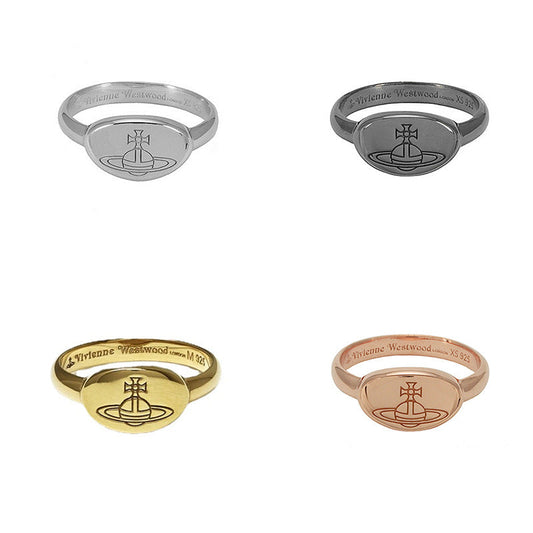 Vivienne Westwood European and American style punk simple engraving ring multi-color fashion