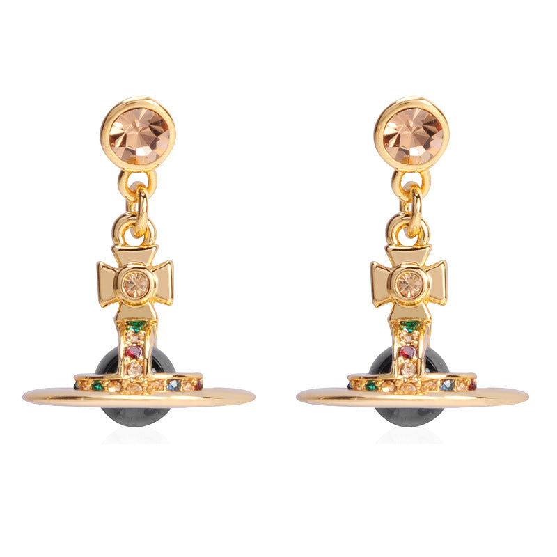 Vivienne Westwood 6MM orb lettering glass bead earring