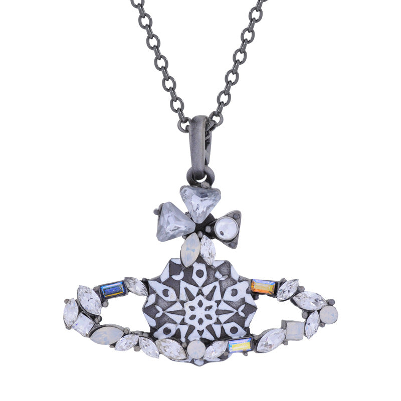 Vivienne Westwood snowflake carved pendant necklace personality European and American punk