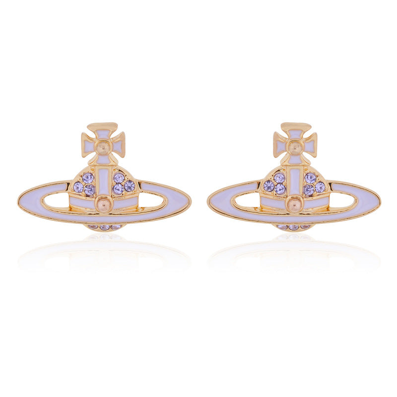 Vivienne Westwood paint stud earrings punk European and American style eardrops