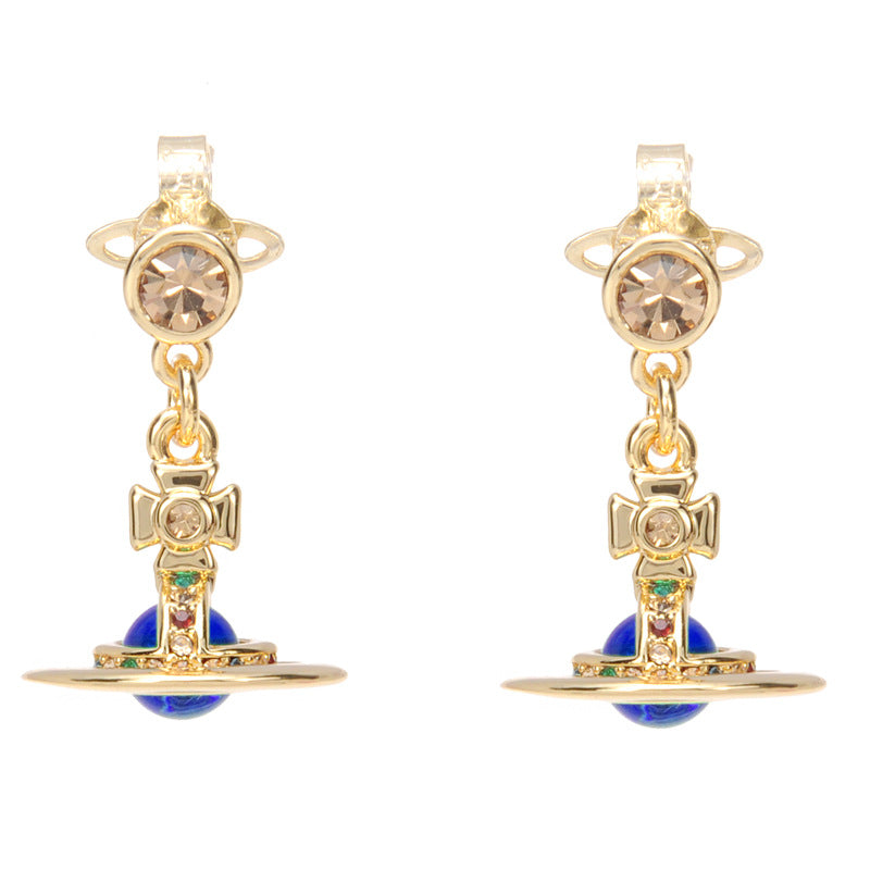 Vivienne Westwood 6MM orb lettering glass bead earring