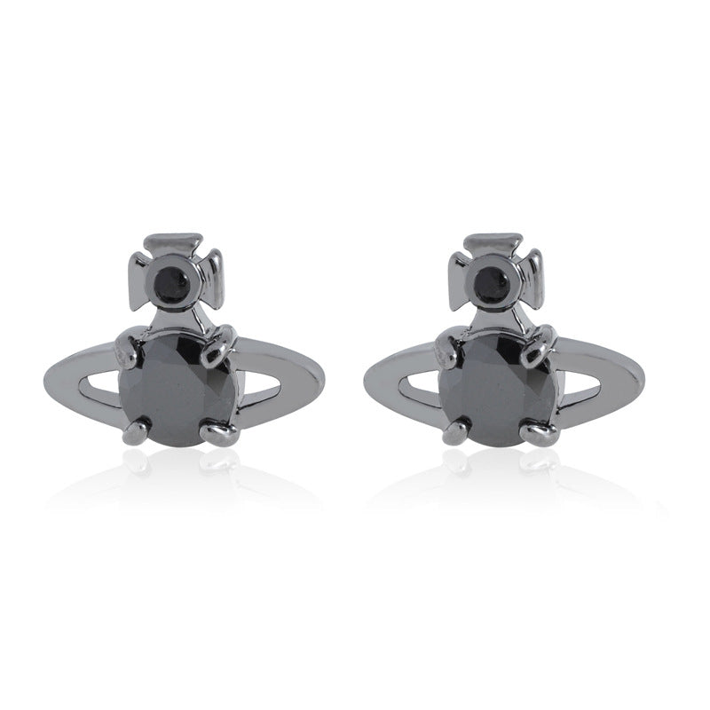 Vivienne Westwood four-claw Zircon stud earrings small and exquisite