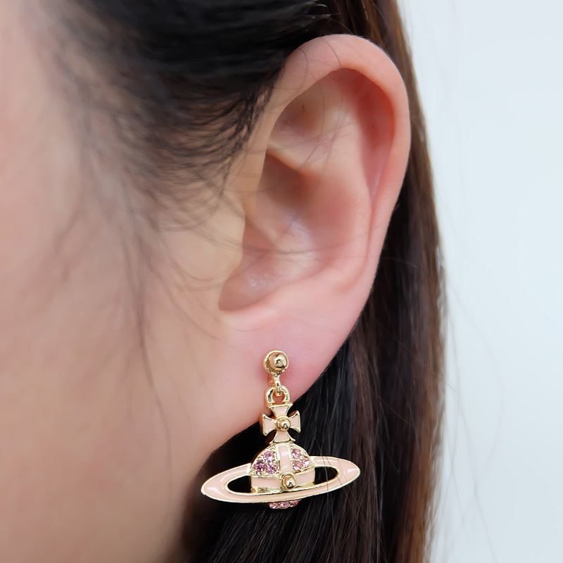 Vivienne Westwood paint stud earrings punk European and American style eardrops