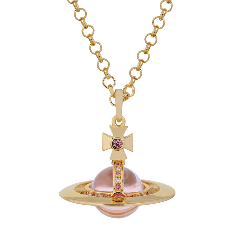 Vivienne Westwood 20MM lettering version micro glass bead pendant necklace