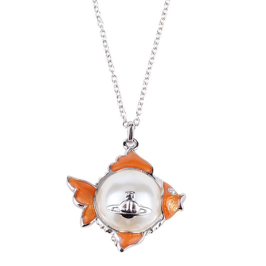 Vivienne Westwood fish head pendant necklace personalized minority European and American punk