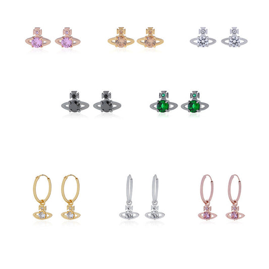 Vivienne Westwood four-claw Zircon stud earrings small and exquisite