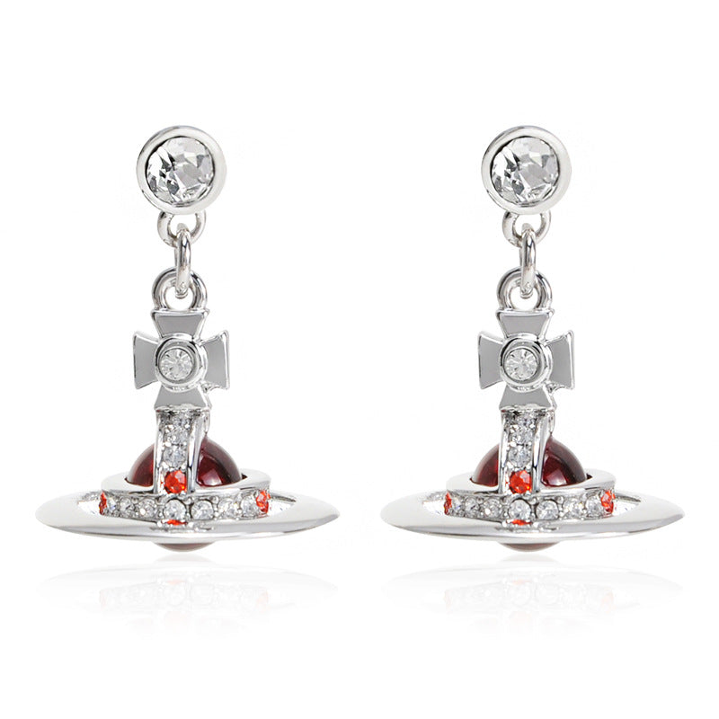 Vivienne Westwood 6MM orb lettering glass bead earring